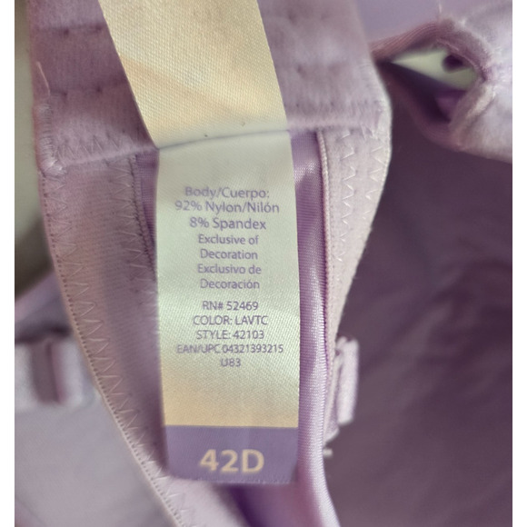 Curve Muse & Secret Treasures Bras Women's 42D Burgundy / Lavender Underwire 2pk - Picture 12 of 14